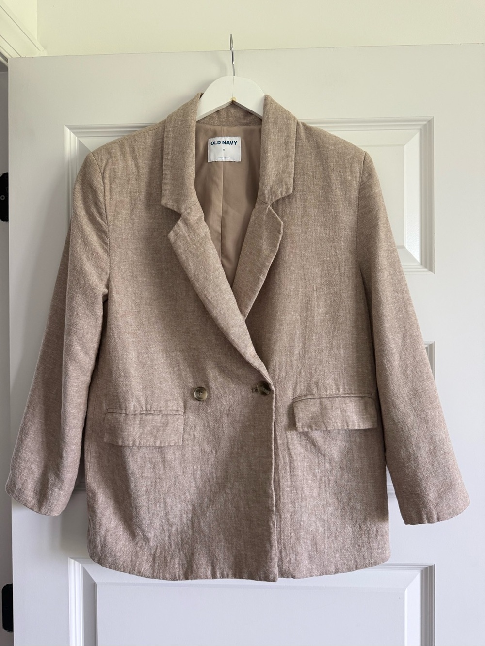 Old Navy Linen Blend Double Breasted Suit Blazer